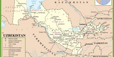 Žemėlapis Uzbekistanas politinė 
