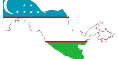 Žemėlapis Uzbekistanas vėliava 