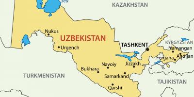 Kapitalo Uzbekistano žemėlapis